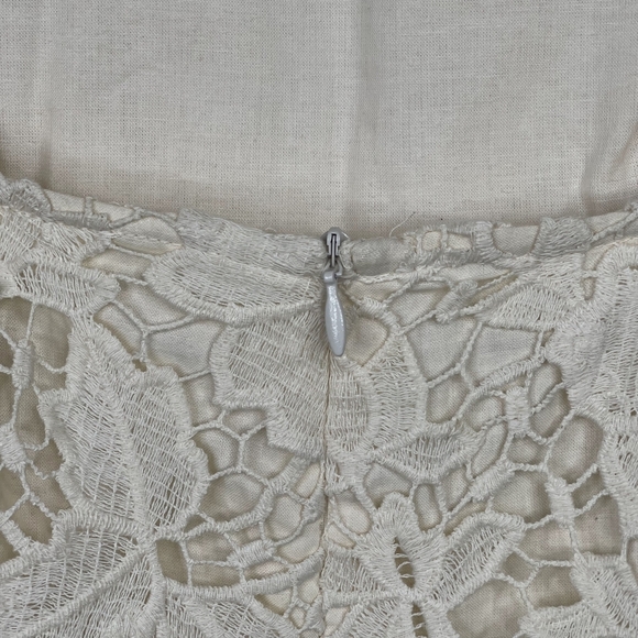 2/$30 ZARA Formal Wedding Guipure Lace Dress XS Cream Cutout Back Lined #7136 - Picture 12 of 16